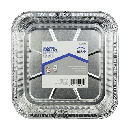 HOME PLUS Durable Foil 8 in. W X 8 in. L Square Cake Pan Silver , 3PK D11030